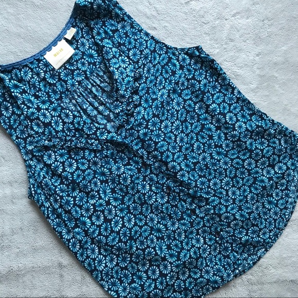 Anthropologie Tops - Anthro Maeve Audrey Sleeveless Floral Ruffle Top